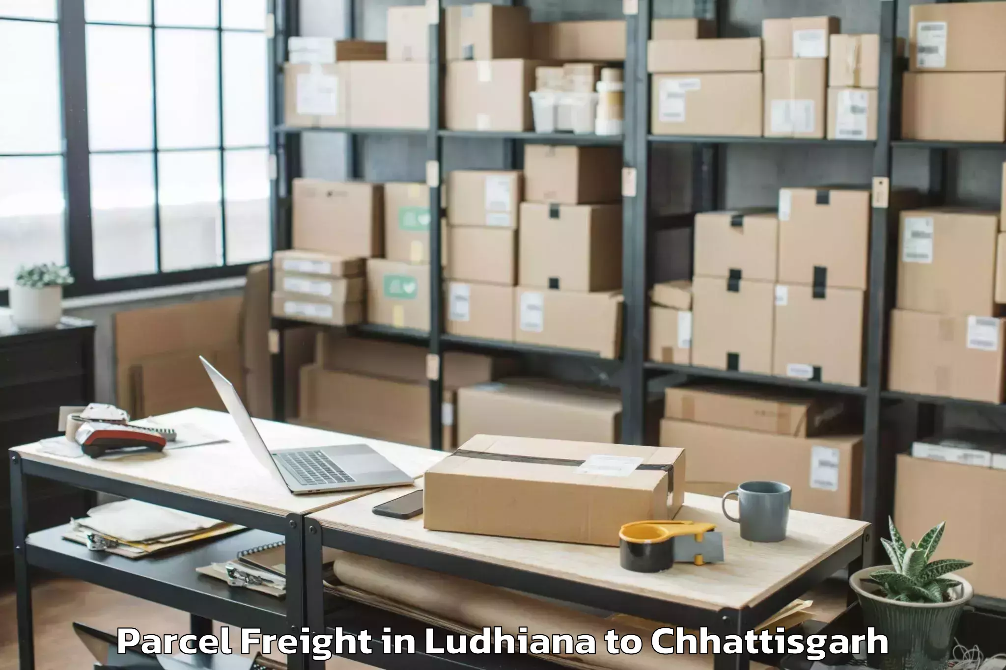 Discover Ludhiana to Shaheed Mahendra Karma Vishwav Parcel Freight